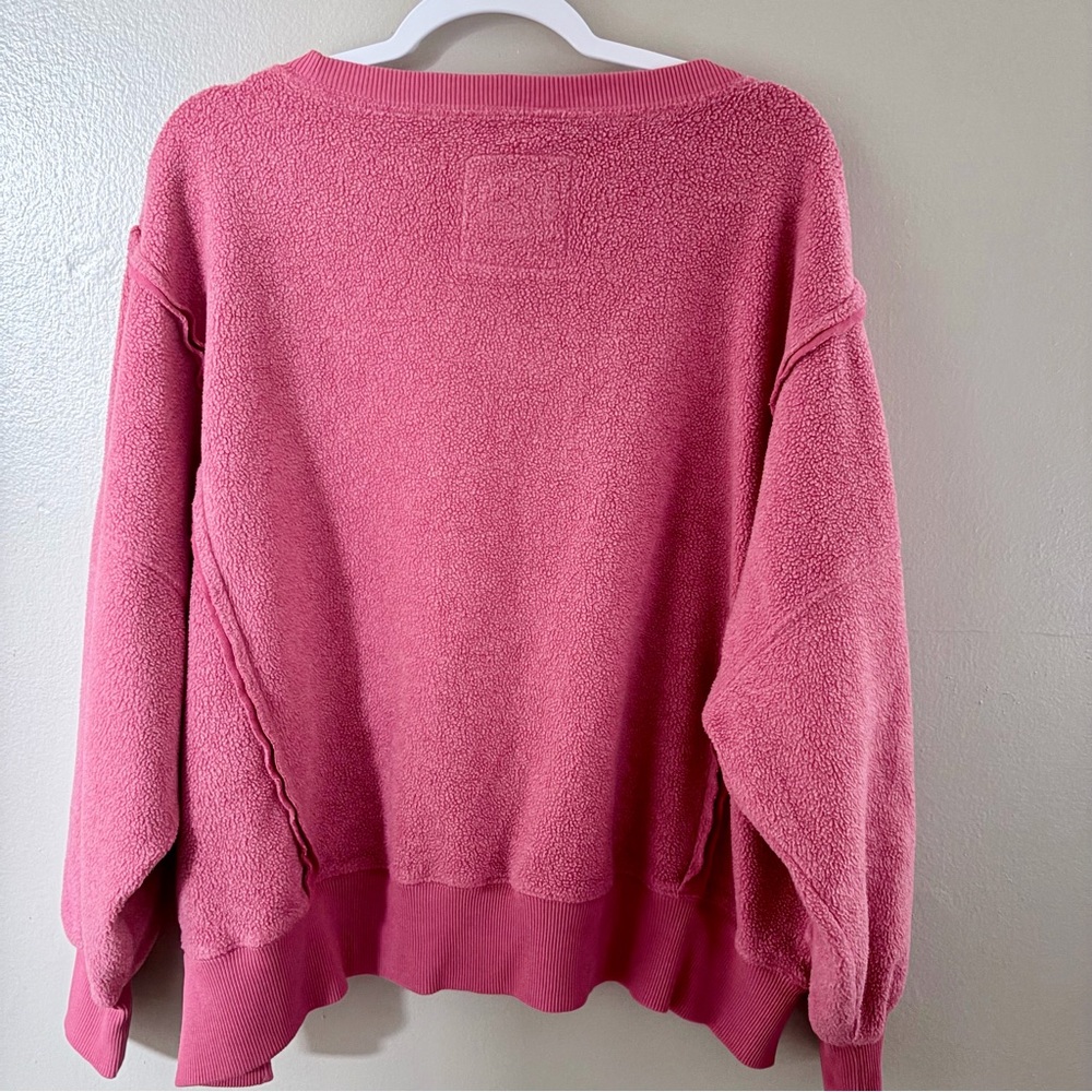 AE American Eagle "Seriously Huggable" Oversized Pink Sweatshirt XS - Picture 4 of 7